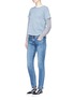 Figure View - Click To Enlarge -  - 'Dre' letout cuff skinny jeans