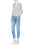 Figure View - Click To Enlarge -  - 'Ankle Skinny' frayed cuff cropped jeans