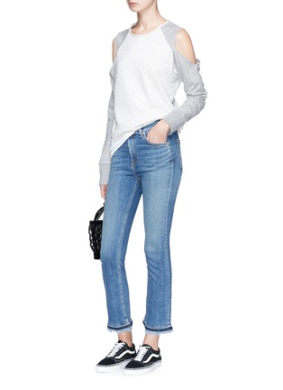 Figure View - Click To Enlarge - RAG & BONE - 'Hana' letout cuff cropped skinny jeans
