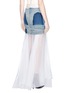 Back View - Click To Enlarge - MATICEVSKI - 'Humanise' deconstructed denim overlay voile maxi skirt