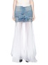 Main View - Click To Enlarge - MATICEVSKI - 'Humanise' deconstructed denim overlay voile maxi skirt