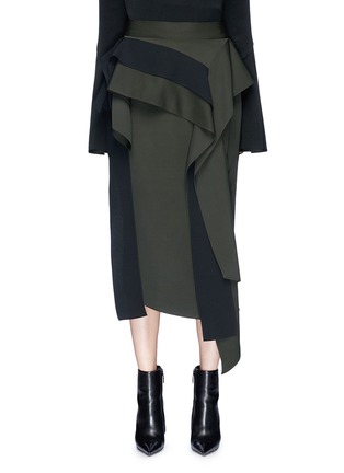 Main View - Click To Enlarge - MATICEVSKI - 'Inductor' ruffle panelled gabardine pencil skirt