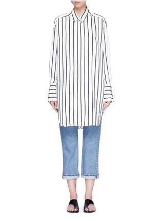 Main View - Click To Enlarge - BASSIKE - Stripe herringbone oversized shirt