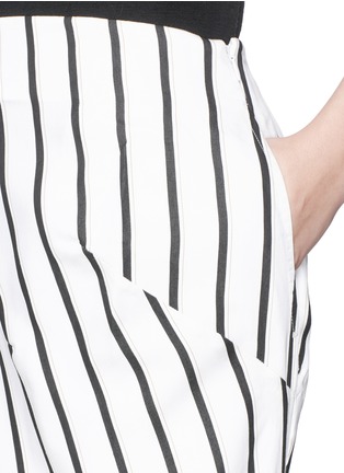 Detail View - Click To Enlarge - BASSIKE - Asymmetric hem stripe herringbone pencil skirt