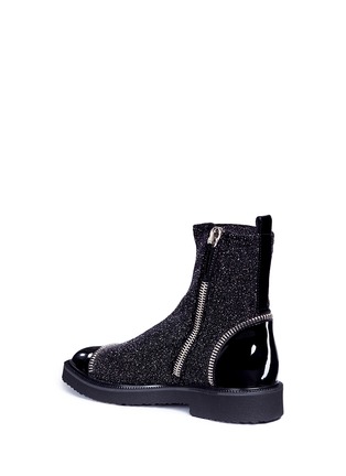 Detail View - Click To Enlarge - 73426 - 'Hilary' glitter velvet and leather ankle boots