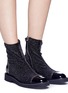 Figure View - Click To Enlarge - 73426 - 'Hilary' glitter velvet and leather ankle boots