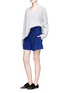 Figure View - Click To Enlarge - 3.1 PHILLIP LIM - 'Origami' drawstring waist pleated bouclé paperbag shorts