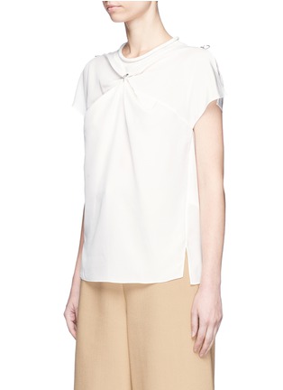 Front View - Click To Enlarge - 3.1 PHILLIP LIM - Ring trim silk crepe top