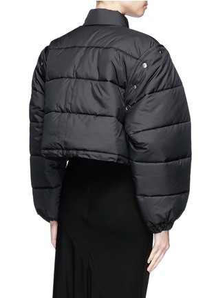 Back View - Click To Enlarge - 3.1 PHILLIP LIM - Detachable sleeve cropped puffer jacket