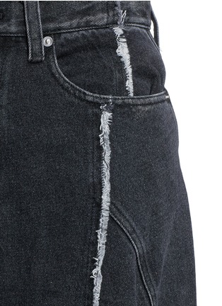 Detail View - Click To Enlarge - 3.1 PHILLIP LIM - Frayed panelled denim midi skirt
