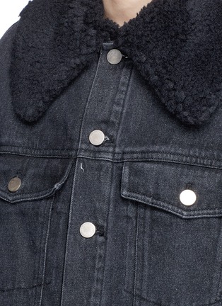 Detail View - Click To Enlarge - 3.1 PHILLIP LIM - Faux shearling sherpa collar denim long coat