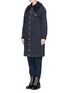 Front View - Click To Enlarge - 3.1 PHILLIP LIM - Faux shearling sherpa collar denim long coat