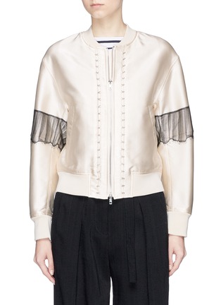 Main View - Click To Enlarge - 3.1 PHILLIP LIM - Lace trim satin bomber jacket