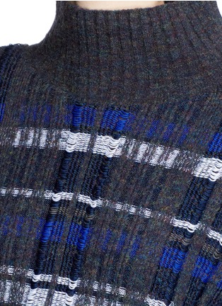 Detail View - Click To Enlarge - 3.1 PHILLIP LIM - Tie side split check plaid rib knit sweater