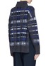 Back View - Click To Enlarge - 3.1 PHILLIP LIM - Tie side split check plaid rib knit sweater