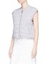 Detail View - Click To Enlarge - 3.1 PHILLIP LIM - Detachable sleeve French terry quilted bomber jacket