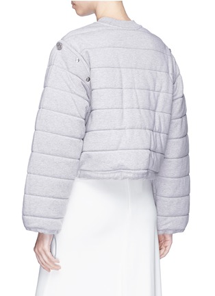 Back View - Click To Enlarge - 3.1 PHILLIP LIM - Detachable sleeve French terry quilted bomber jacket