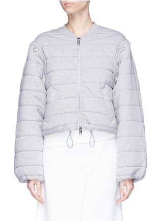 Main View - Click To Enlarge - 3.1 PHILLIP LIM - Detachable sleeve French terry quilted bomber jacket