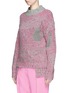 Front View - Click To Enlarge - 3.1 PHILLIP LIM - Metallic panel extended hem wool blend sweater