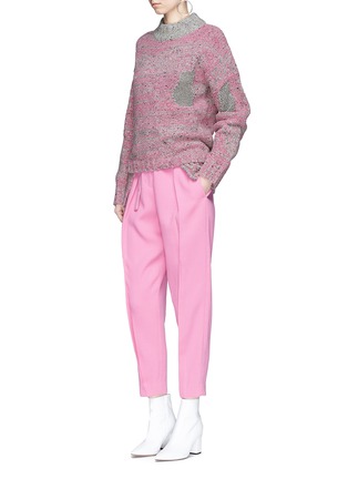 Figure View - Click To Enlarge - 3.1 PHILLIP LIM - Metallic panel extended hem wool blend sweater