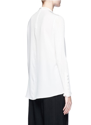 Back View - Click To Enlarge - 3.1 PHILLIP LIM - Ring embellished rib knit sleeve silk top