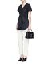 Figure View - Click To Enlarge - 3.1 PHILLIP LIM - Ruched front jersey yoke poplin top