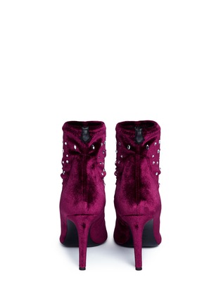 Back View - Click To Enlarge - 73426 - 'Bimba' embellished velvet ankle boots