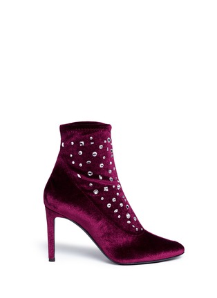 Main View - Click To Enlarge - 73426 - 'Bimba' embellished velvet ankle boots