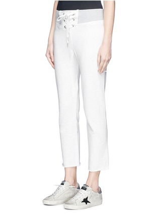 Front View - Click To Enlarge - RAG & BONE - 'Walton' lace-up cropped cotton French terry sweatpants