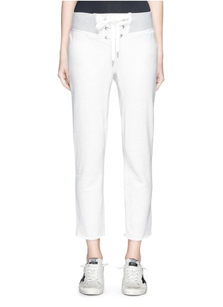 Main View - Click To Enlarge - RAG & BONE - 'Walton' lace-up cropped cotton French terry sweatpants