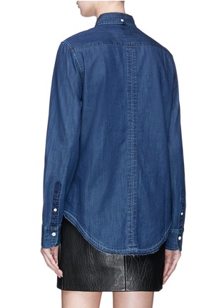 Back View - Click To Enlarge - RAG & BONE - Rose embroidered chambray shirt