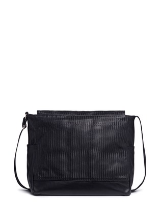 Detail View - Click To Enlarge - MEILLEUR AMI PARIS - Basketweave leather messenger bag