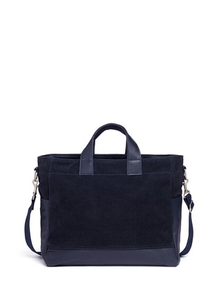 Main View - Click To Enlarge - MEILLEUR AMI PARIS - 'Petit Ami' medium perforated suede and leather tote bag