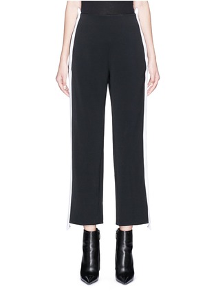 Main View - Click To Enlarge - DION LEE - Stripe epaulette outseam cropped wide leg pants