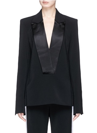 Main View - Click To Enlarge - DION LEE - Satin lapel suiting blazer top