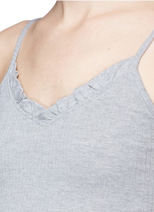 Detail View - Click To Enlarge - TOPSHOP - Ruffle collar rib knit tank top