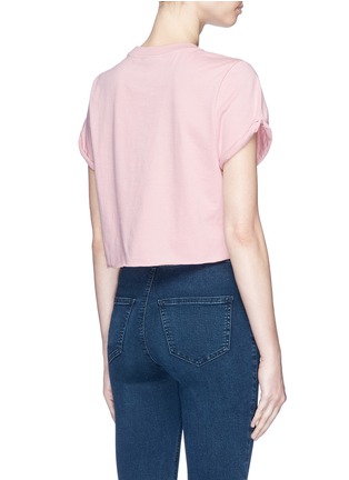 Back View - Click To Enlarge - TOPSHOP - Rolled edge cropped T-shirt
