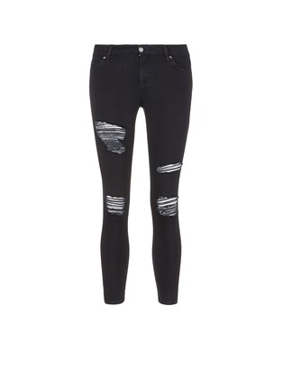 Main View - Click To Enlarge - TOPSHOP - 'Leigh' distressed cropped skinny jeans