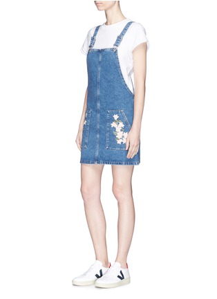 Figure View - Click To Enlarge - TOPSHOP - 'MOTO' tulip embroidered denim pinafore dress