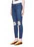 Front View - Click To Enlarge - L'AGENCE - 'Margot' ripped knee cropped jeans