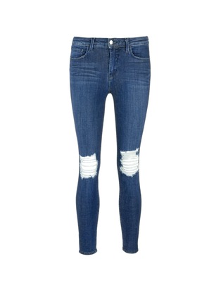 Main View - Click To Enlarge - L'AGENCE - 'Margot' ripped knee cropped jeans
