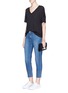 Figure View - Click To Enlarge - L'AGENCE - 'Angelique' studded cuff cropped jeans
