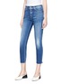 Front View - Click To Enlarge - L'AGENCE - 'Nicoline' cutoff cuff cropped skinny jeans