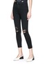 Front View - Click To Enlarge - L'AGENCE - 'Margot' distressed cropped skinny jeans