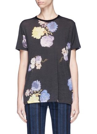 Main View - Click To Enlarge - ACNE STUDIOS - 'Taline W' floral velvet flock print wool T-shirt