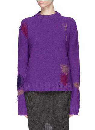 Main View - Click To Enlarge - ACNE STUDIOS - 'Leniz' fringe intarsia sweater