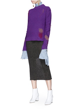 Figure View - Click To Enlarge - ACNE STUDIOS - 'Leniz' fringe intarsia sweater
