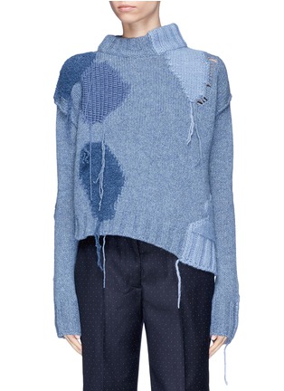 Main View - Click To Enlarge - ACNE STUDIOS - 'Ovira' fringe intarsia patch sweater