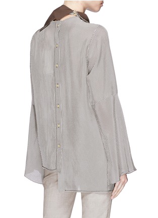 Back View - Click To Enlarge - ACNE STUDIOS - 'Beau' scarf collar check plaid shirt