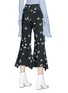 Back View - Click To Enlarge - ACNE STUDIOS - 'Tyme' floral print cropped flared corduroy pants